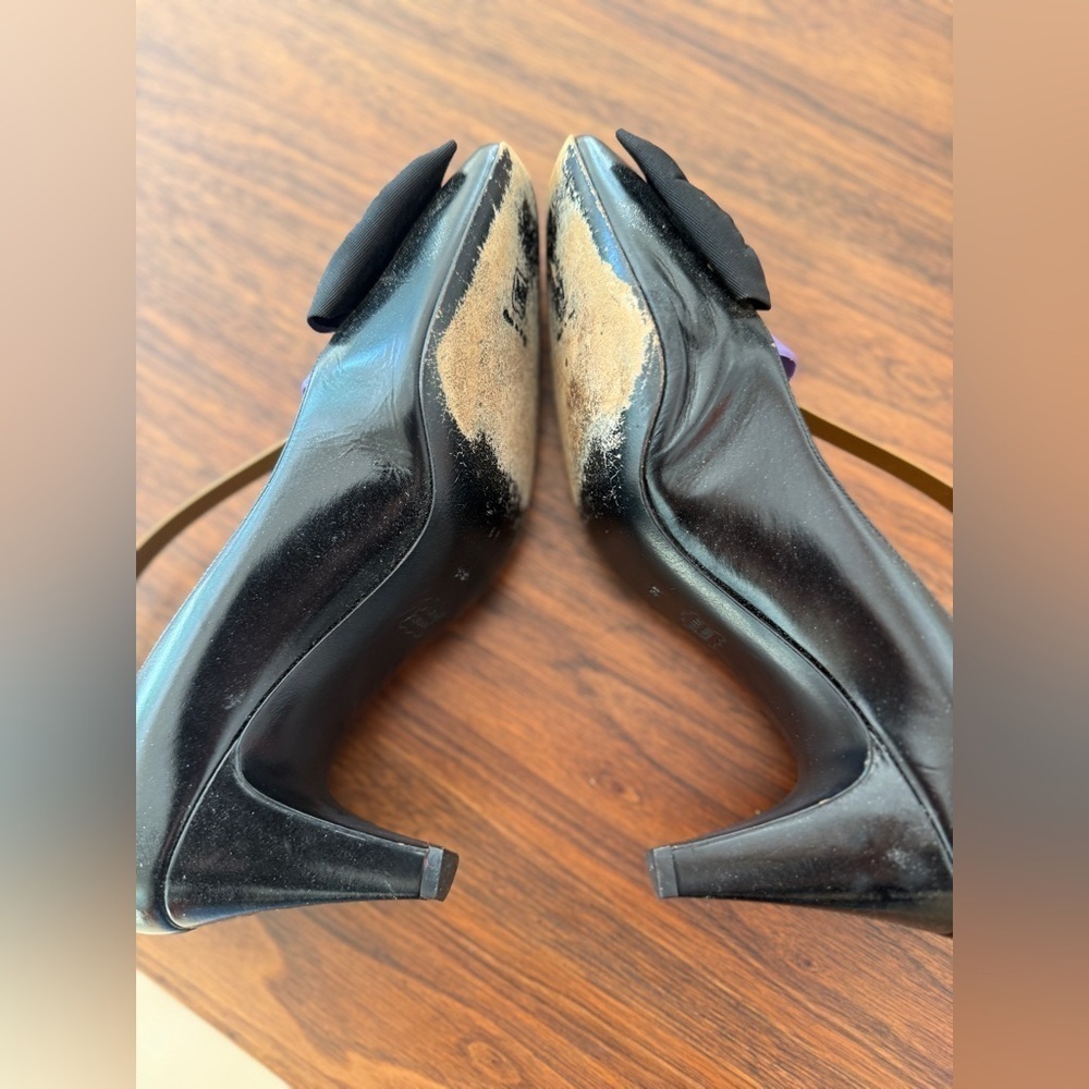 Vintage Bruno Magli Leather Pumps with Bows - Picture 7 of 12